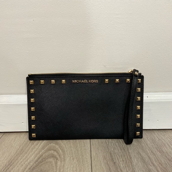 Handbags - Black Michael Kors Studded Wristlet